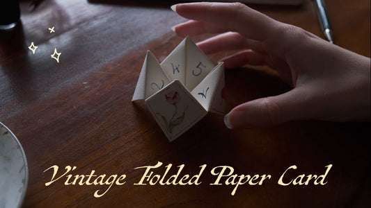 Folded paper card fortune game Vintage Watercolour